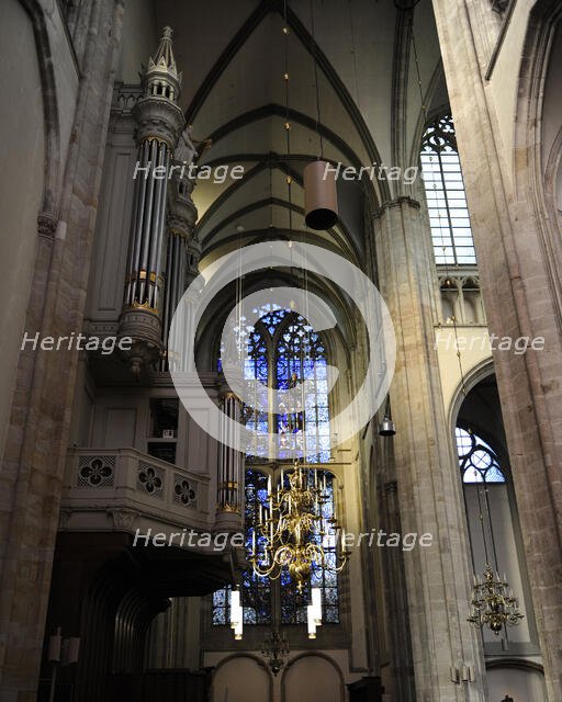 Interior, St. Martin's Cathedral, Utrecht, Netherlands, 2013.  Creator: LTL.
