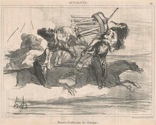Maniére d'entrainer les cosaques, 19th century. Creator: Honore Daumier.