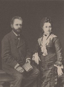 The composer Pyotr Ilyich Tchaikovsky (1840-1893) with his wife Antonina Miliukova, 1877.