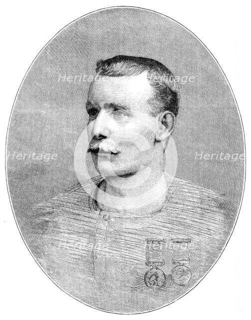 Captain Matthew Webb, the Celebrated Swimmer (Drowned...[in] the whirlpool rapids...1883. Creator: Unknown.