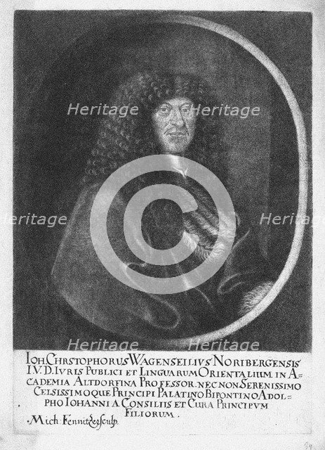 Portrait of Johann Christoph Wagenseil (1633-1705), End of 17th cen.. Artist: Fenitzer (Fennitzer), Georg (1646-1722)