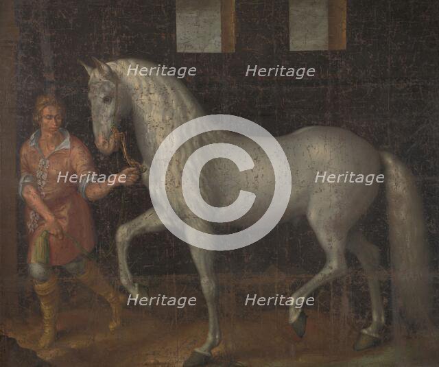 Spanish Warhorse, 1603. Creator: Jacques de Gheyn II.