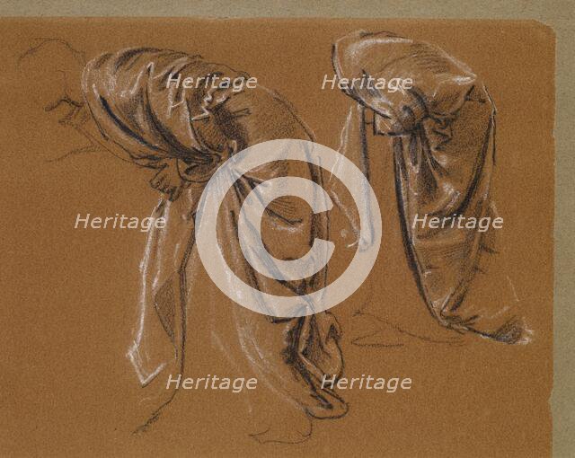 The Wine of Circe - Drapery Studies for crouching Figure of Circe, 1866-69. Creator: Sir Edward Coley Burne-Jones.