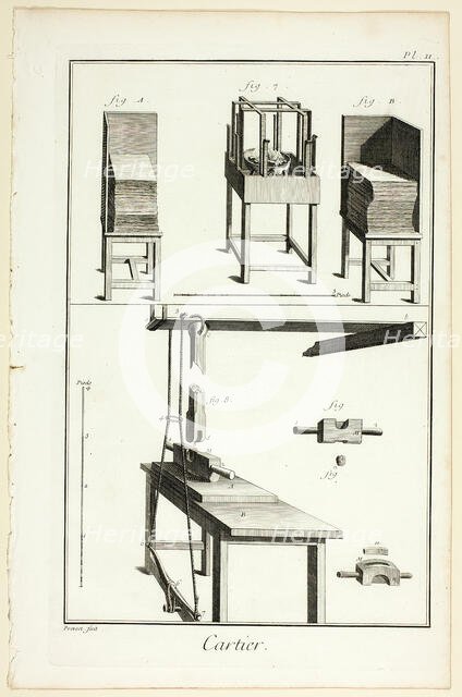Card-Maker, from Encyclopédie, 1762/77. Creator: Benoit-Louis Prevost.