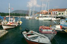 Fiskardo harbour, Kefalonia, Greece.