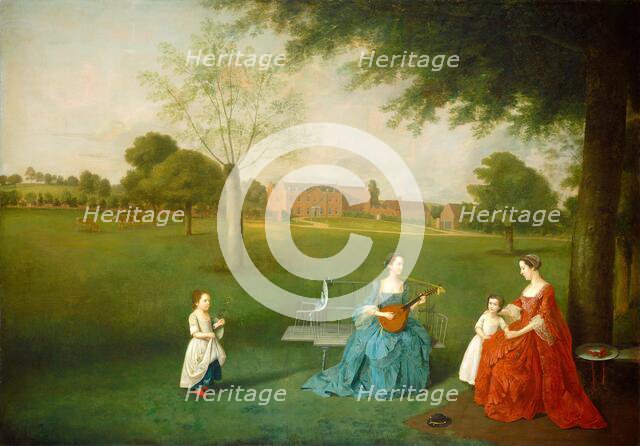 Members of the Maynard Family in the Park at Waltons, c. 1755/1762. Creator: Arthur Devis.