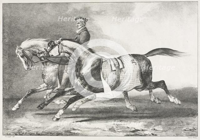 Two Dappled Horses Exercising, 1822. Creator: Théodore Géricault (French, 1791-1824).