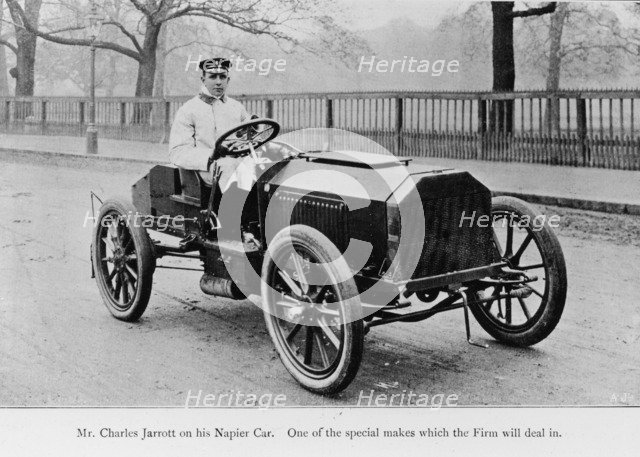 Charles Jarrott in his Napier Car, 1903. Artist: Unknown