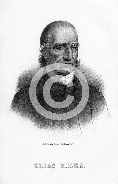 Elias Hicks, American preacher, (1854). Artist: Unknown