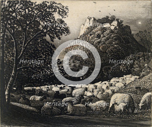 The Flock and the Star, c1831-1832. Artist: Samuel Palmer.
