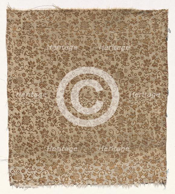 Textile Fragment, 1800s. Creator: Unknown.