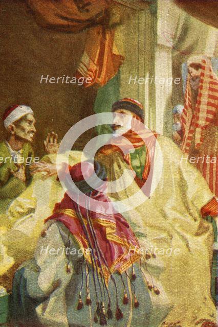 'A Palestine Bazaar - Luke xxii. 36', c1924. Creators: James Clark, Henry A Harper.