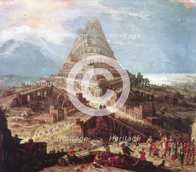 The Building of the Tower of Babel, 16th century. Artist: Workshop of Hendrik van Cleve III