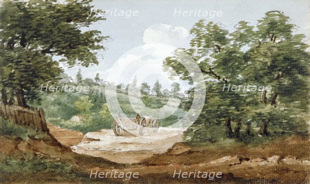 View from the excavations of Highgate Tunnel, London, 1812. Artist: George Arnald