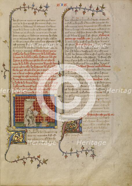 Peter Comestor Reading, about 1360-1370. Creator: Master of Jean de Mandeville.