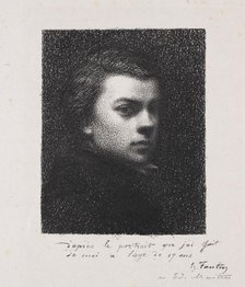 The Artist at 17 Years, 1892. Creator: Henri Fantin-Latour (French, 1836-1904).