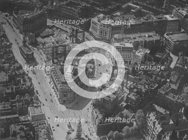 Bird's-eye view of the surroundings of Bush House, London, 1924. Artist: Unknown.
