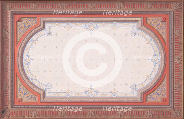 Design for a ceiling, second half 19th century. Creators: Jules-Edmond-Charles Lachaise, Eugène-Pierre Gourdet.