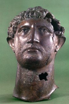 Bronze head of the Emperor Hadrian, 2nd century AD. Artist: Unknown