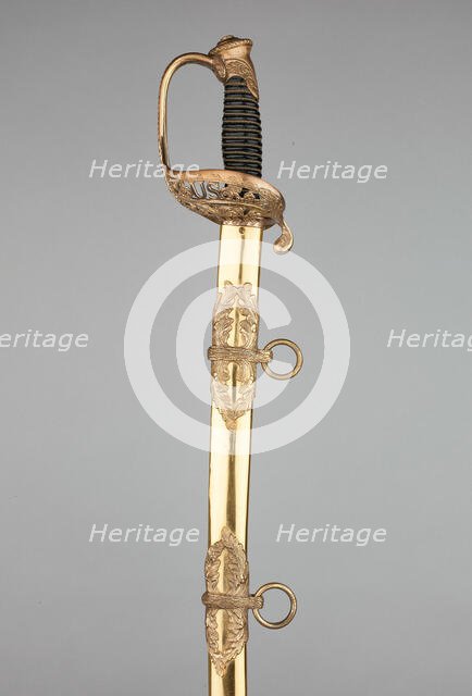 Cavalry Officer's Saber with Scabbard, United States, c. 1860/65. Creator: Unknown.