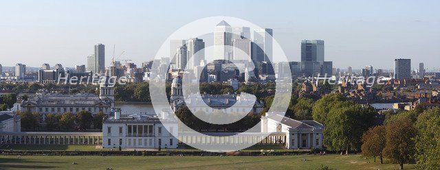 Canary Wharf from Greenwich Park, London, 2009. 
