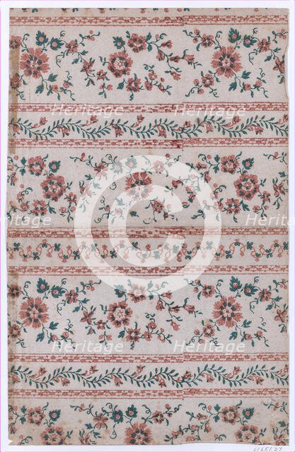 Book cover with two borders with floral patterns, 19th century. Creator: Anon.