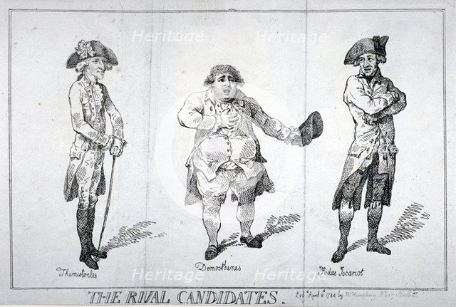 'The Rival Candidates', 1784. Artist: Isaac Cruikshank