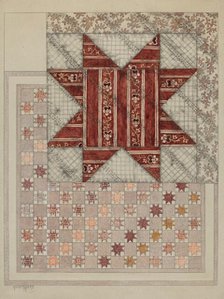 Pieced and Quilted Coverlet, c. 1937. Creator: Maud M Holme.