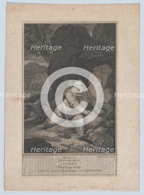 Falstaff Rising Slowly (Shakespeare, First Part of King Henry IV, Act 5, Scene 4), June 4, 1794. Creator: James Neagle.