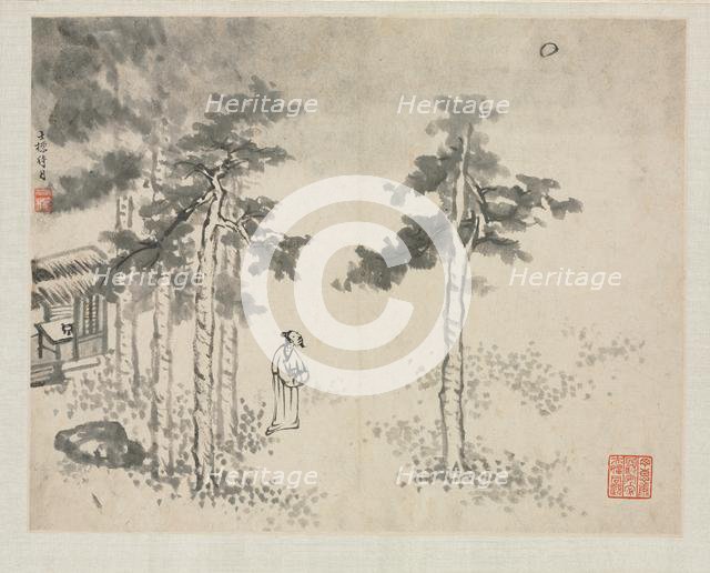 Landscape Album in Various Styles: Shibiao Waiting for the Moon, 1684. Creator: Zha Shibiao (Chinese, 1615-1698).