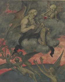 Chronos sharpens the scythe, c1860s. Creator: Hans Thoma.