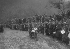 250 cc Triumph of J Stagg competing in the MCC Lands End Trial, Beggars Roost, Devon, 1936. Artist: Bill Brunell.
