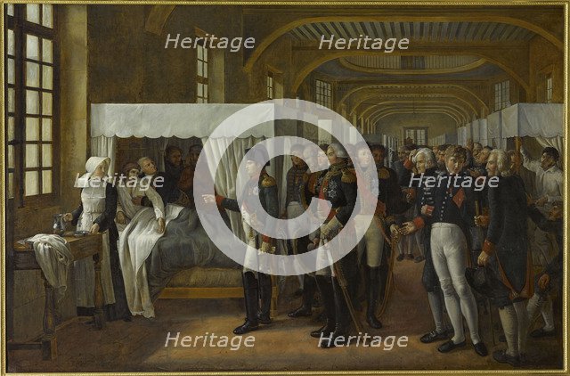 Napoleon I visiting the infirmary of Les Invalides, February 11, 1808.