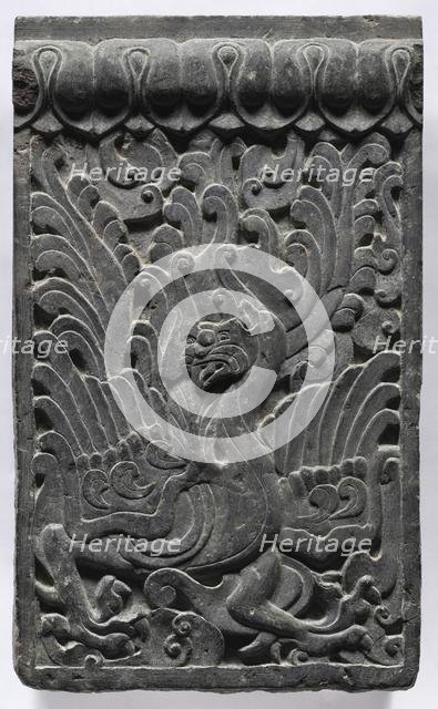 Section of a Coffin Platform: Phoenix, 550-577. Creator: Unknown.