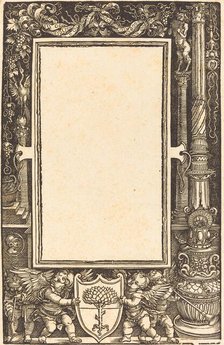 Title-Border with Putti Holding the Pirckheimer Arms, probably 1513. Creator: Albrecht Durer.