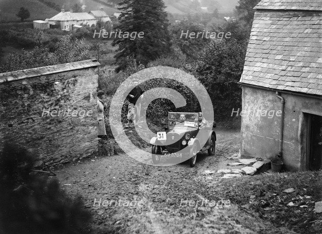 Austin Chummy of PW Sherrin competing in the JCC Lynton Trial, 1932. Artist: Bill Brunell.
