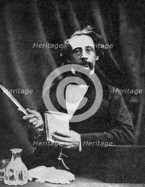 Charles Dickens giving a reading, 1859 (1912). Artist: Herbert Watkins