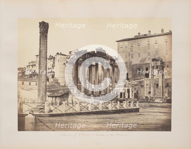 Column of Phocas and Temples in the Forum, between 1811 and 1872. Creator: Robert MacPherson.