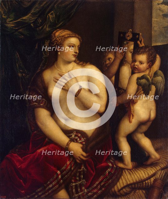 Venus with a Mirror, 1560. Artist: Titian, (School)  