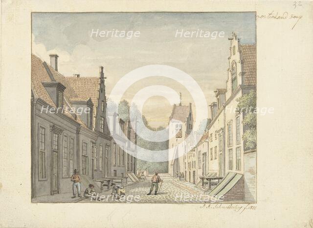 Street in the village of Oosterland on Duiveland, 1822. Creator: Joseph Schmetterling.
