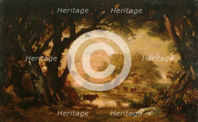 Clearing in the Woods of Fontainebleau. Artist: Rousseau, Théodore (1812-1867)