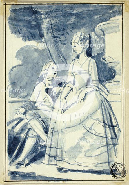 Man and Woman in 18th Century Dress, n.d. Creator: William Edward Frost.