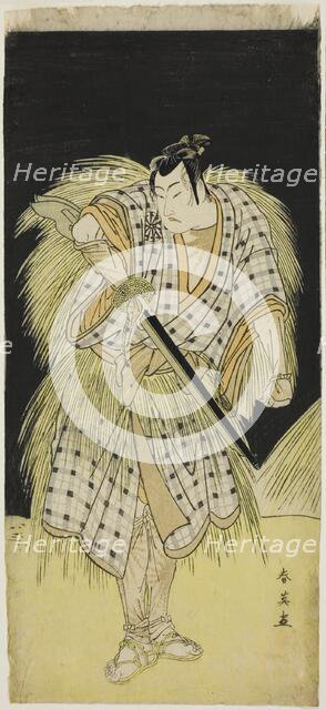 The Actor Mimasu Tokujiro I as Hayano Kampei, in Act Five of Kanadehon.., c. 1786. Creator: Katsukawa Shun'ei.