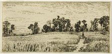 Wheat Field, 1844. Creator: Charles Emile Jacque.