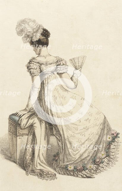 Fashion Plate (Evening Dress), 1820. Creator: Rudolph Ackermann.
