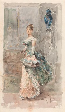 Lady in Formal Dress, 1886. Creator: Salvador Barbudo Sanchez.