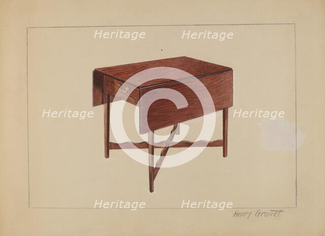 Drop-Leaf Table, 1936. Creator: Henry Granet.