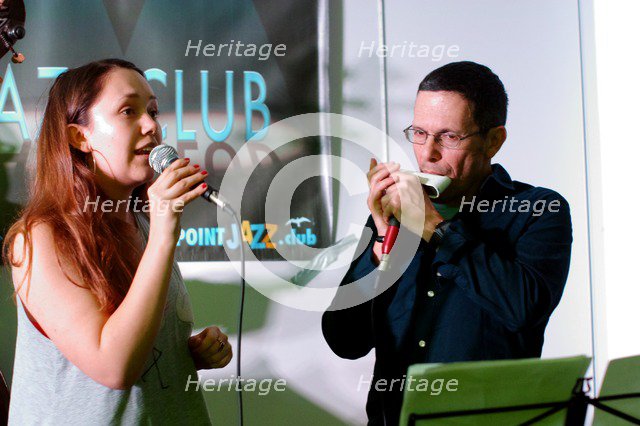 Abi Glasser and Adam Glasser, Seaford Head Golf Club, Seaford, Feb 2016. Artist: Brian O'Connor.