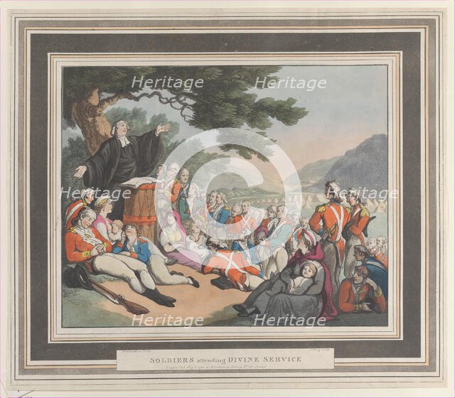 Soldiers Attending Divine Service, August 1, 1798. Creator: Heinrich Schutz.