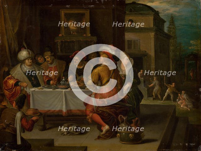 The Parable of the Rich Man and the Beggar Lazarus, 1615. Creator: Francken, Frans, the Younger (1581-1642).